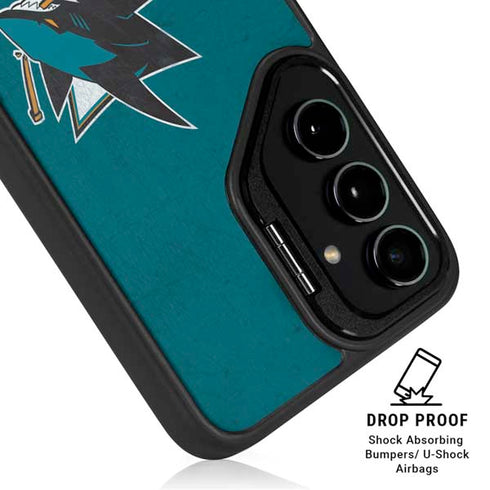 NHL San Jose Sharks Distressed Galaxy S24 Plus Kickstand Case